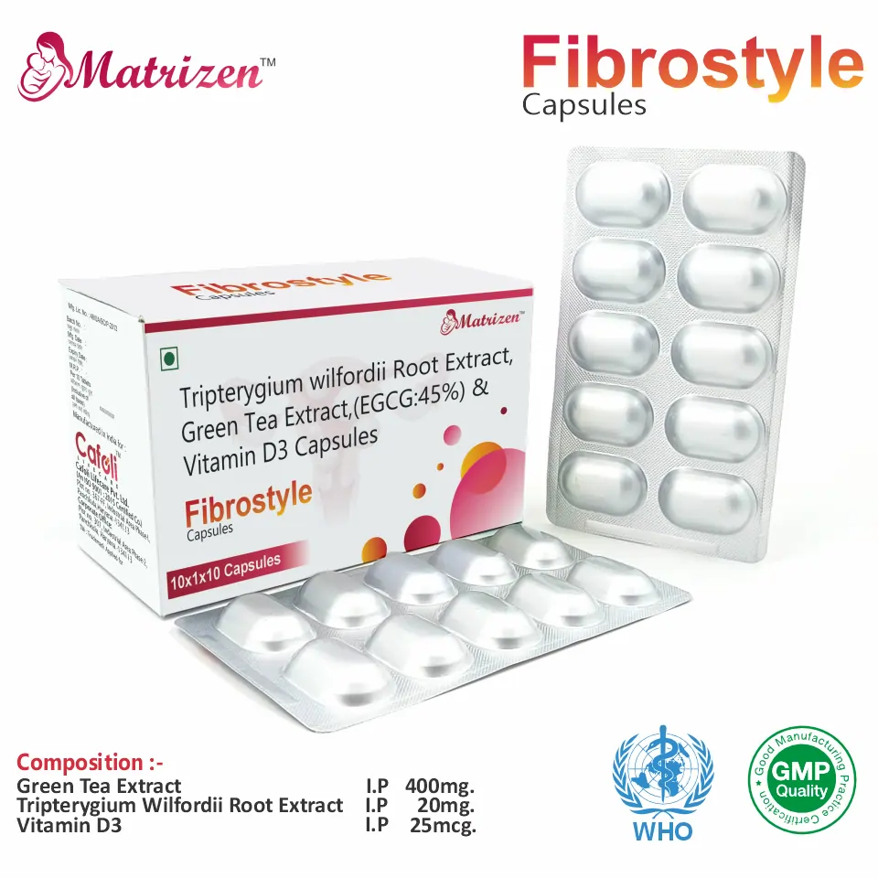 Green Tea Extract 400mg + Tripterygium wilfordii 20mg + Vitamin D3 25mcg Capsule PCD Pharma Franchise